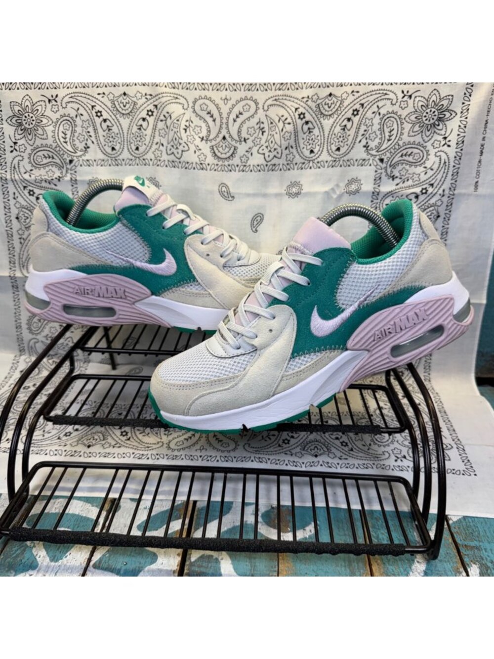 Nike Air Max Excee Pure Platinum Doll Green Pink DX3315-043 Women's Size 7.5